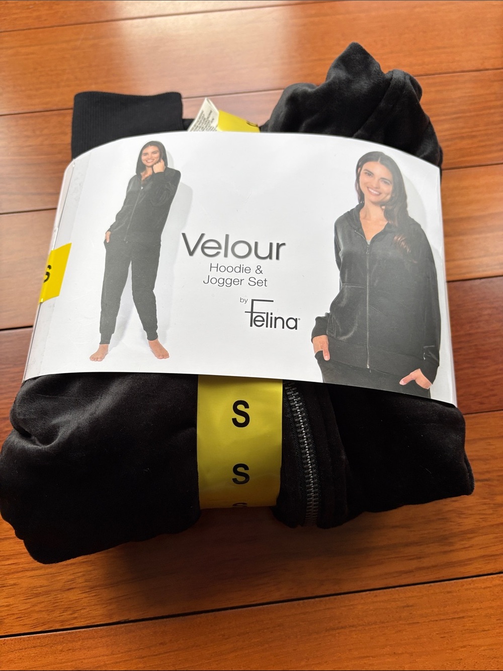 Felina Black Velour Hoodie & Jogger Set